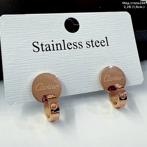 Сережки мед.сталь24К 10533 (1,6см.)